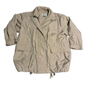 ☕ VINTAGE Two Twenty‎ Beige Utility Jacket Sz Large ☕